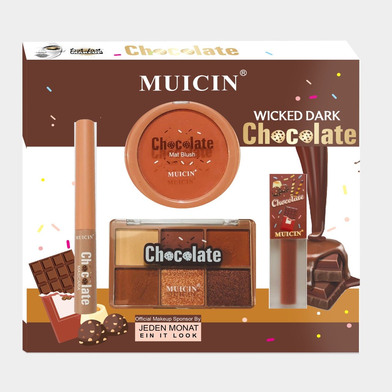 MUICIN WICKED DARK CHOCOLATE MAKE KIT Makeup Brushes