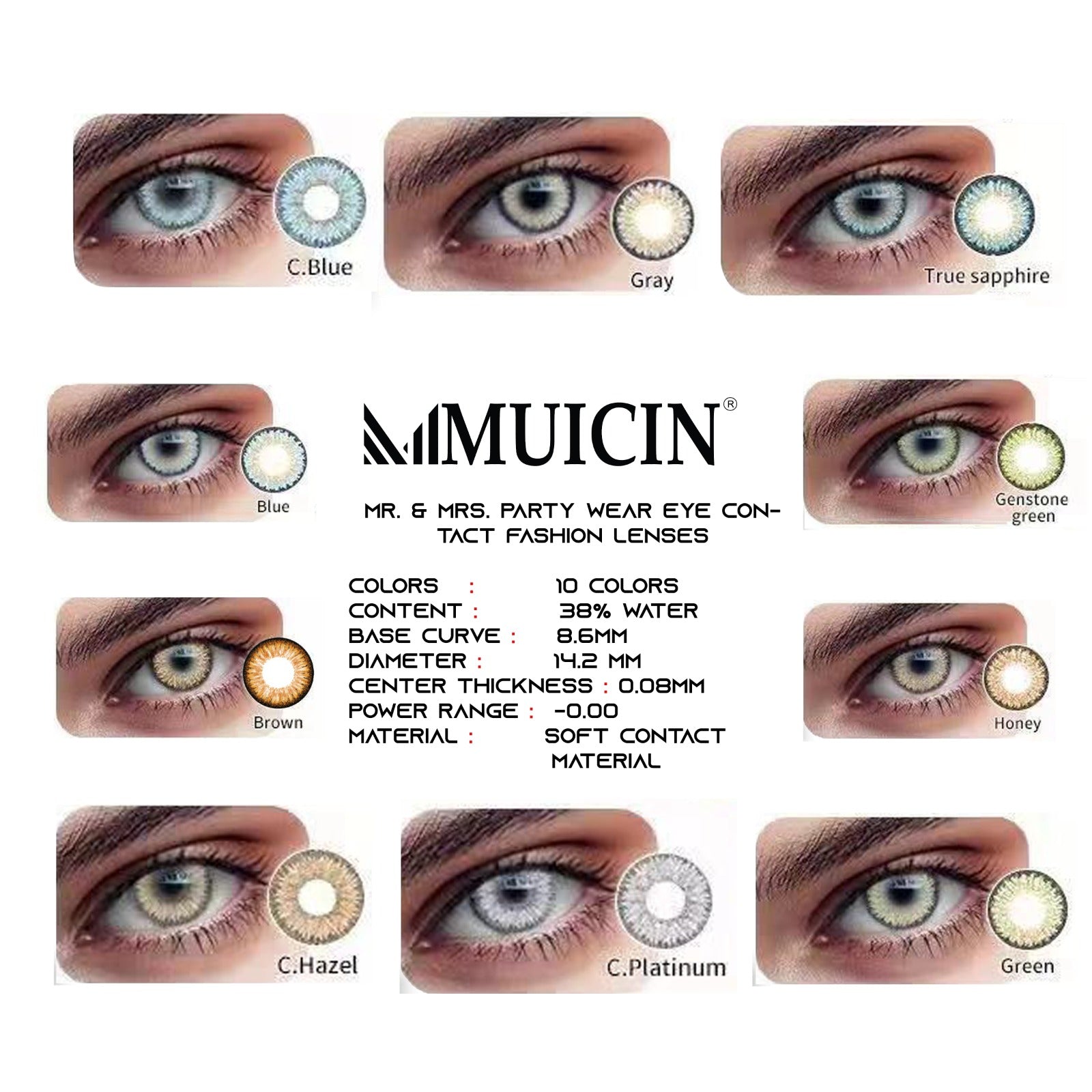 MUICIN - MR & MRS PARTY WEAR COLORED EYE CONTACT LENSES
