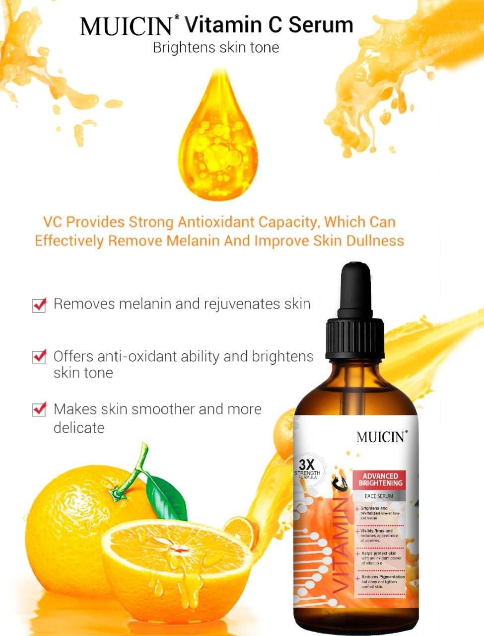 MUICIN - 3X VITAMIN C FACE SERUM-100ML