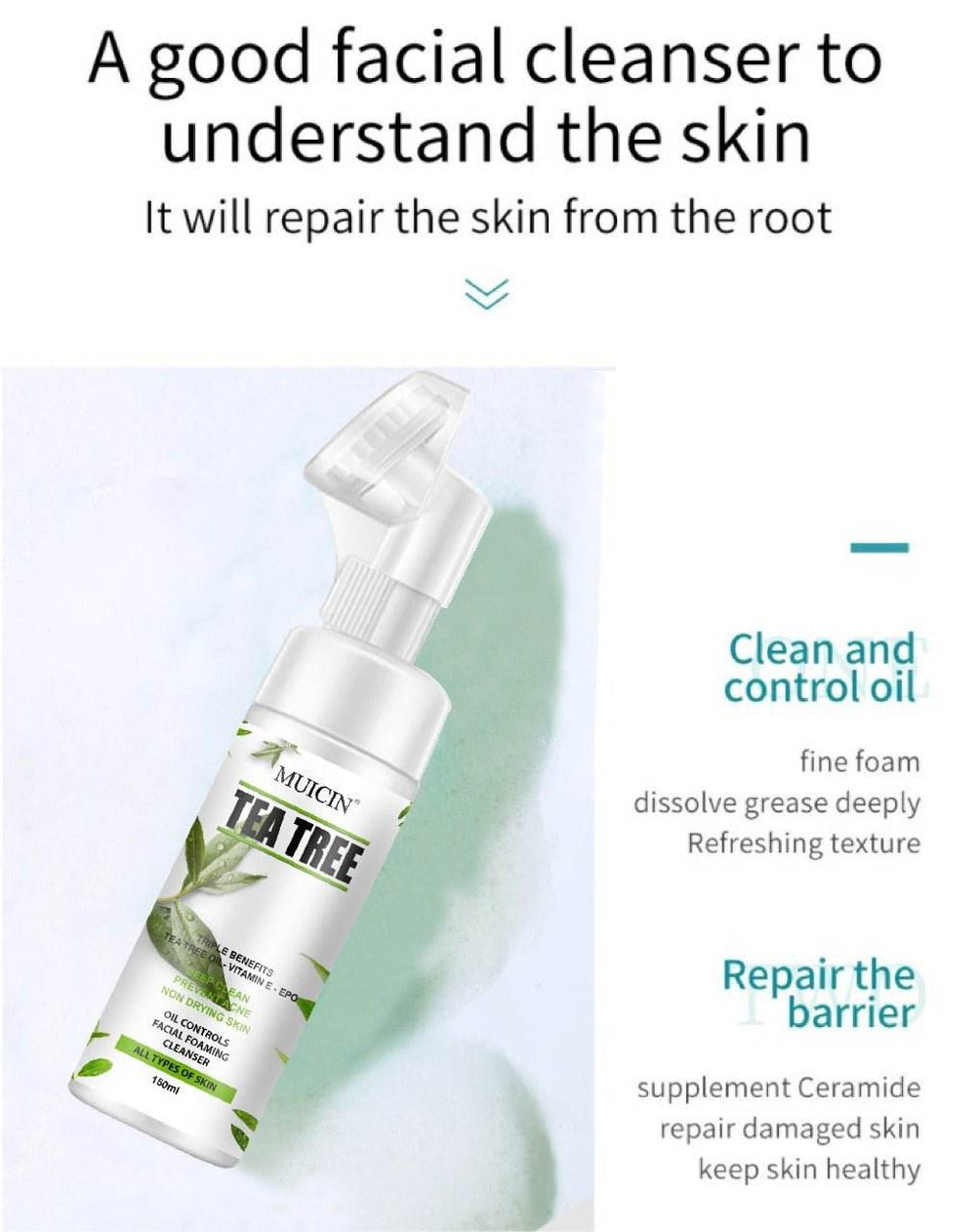 MUICIN - TEA TREE OIL BUBBLE FOAMING CLEANSER