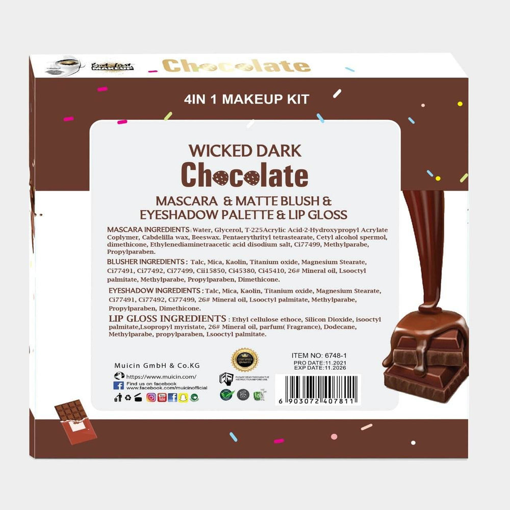 MUICIN - 4 IN 1 WICKED DARK CHOCOLATE MAKE UP KIT