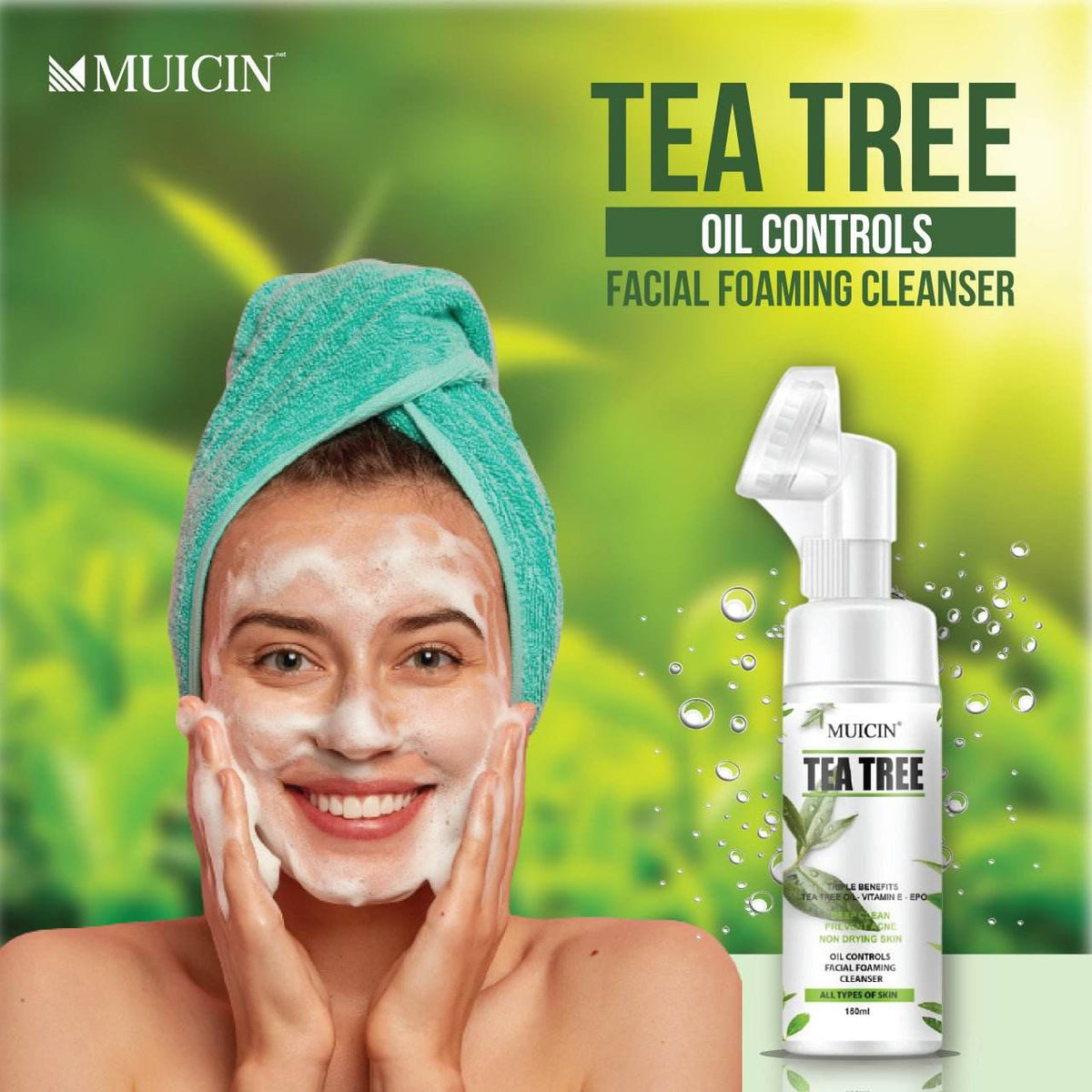MUICIN - TEA TREE OIL BUBBLE FOAMING CLEANSER